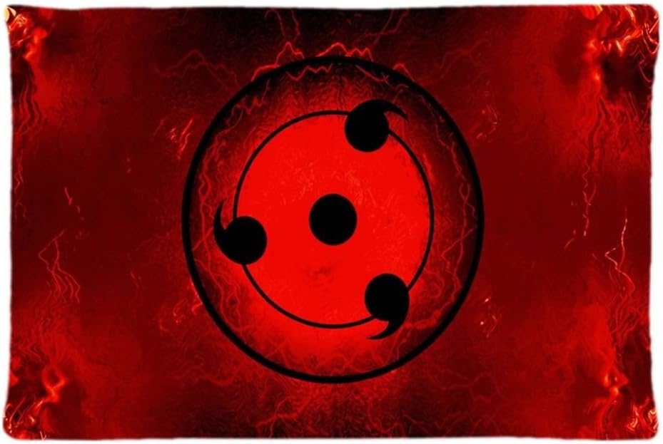 All Sharingan Eyes Naruto Design Zippered Pillow Case 20x30 Inch Fabric Cotton and Polyester By Hovercoup