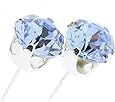 pewterhooter Sterling Silver stud earrings for women made with sparkling Provence Lavender crystal from Swarovski®. London jewellery box. Hypoallergenic & Nickel Free Jewellery for Sensitive Ears.