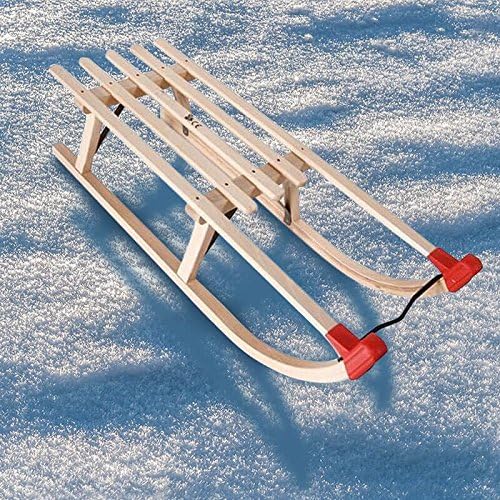 Mad Dash Traditional Wooden Toboggan Sledge