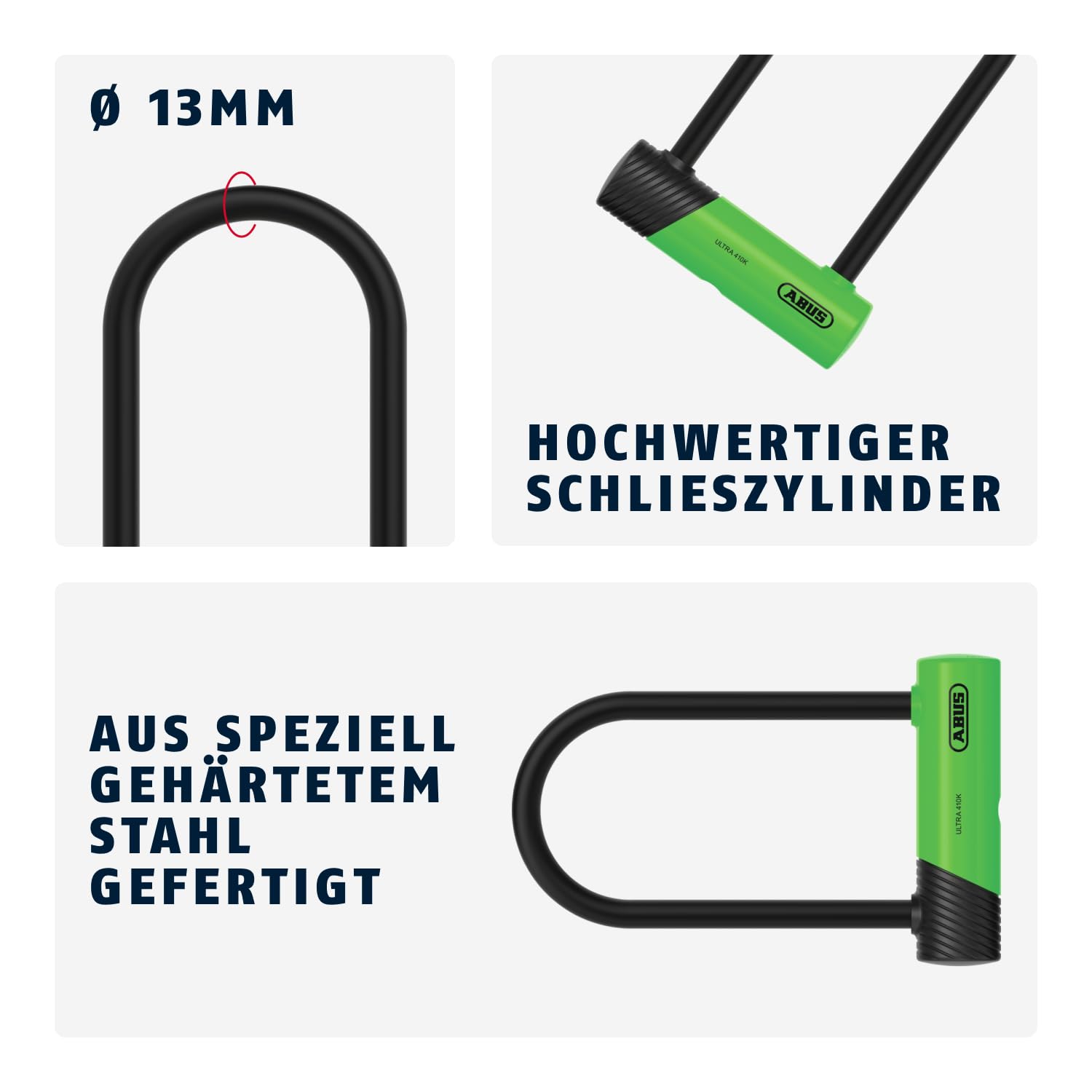 ABUS Bügelschloss 410K Ultra, Variante 150HB180, Grün 4