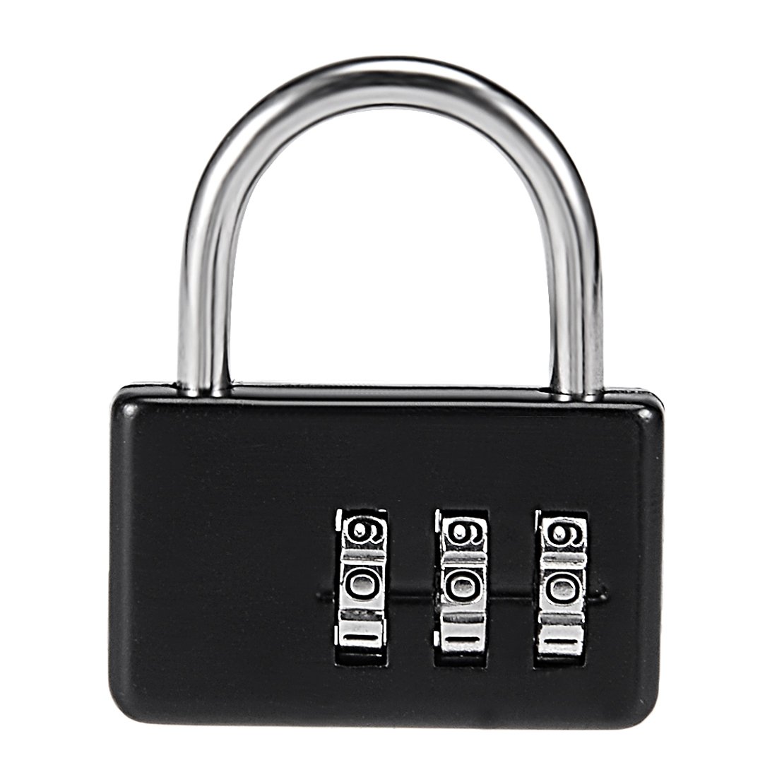 Sourcingmap 3 Digit Combination Padlock 3.6mm Shackle Zinc Alloy Lock,Black