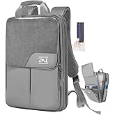 ZINZ Slim & Expandable Laptop Backpack 15.6 16 17 inch Travel Business Backpack Water-Resistant Daypack for Men and Women，Grey