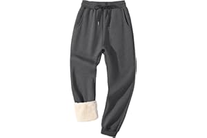 Flygo Men's Fleece Lined Sherpa Sweatpants Winter Warm Pants Jogger Lounge Athletic Pant with Pockets