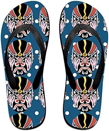 Stylish Lightweight Women's Men's Personalized Beach Flip Flops Beijing Opera Facial Masks Beach Slippers