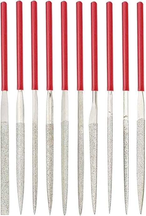 Amazon カリム ヤスリ 金属 精密 鉄工用ヤスリ やすりセット ステンレス加工 ホビー用ヤスリ 研磨作業 刃物研ぎ 金属用研磨ヤスリ 10本組セット 2mmx100mm 鉄工ヤスリ