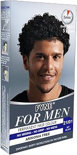 FYNE Jet Black Permanent Hair Colour for Men with Applicator Comb