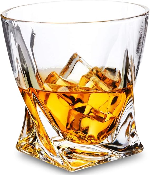 LANFULA Crystal Whiskey Glass Set of 2 Premium Lead Free