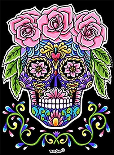 LAMINA PARA COLOREAR con caja de rotuladores. Calavera Mex II: Amazon.es: Hogar