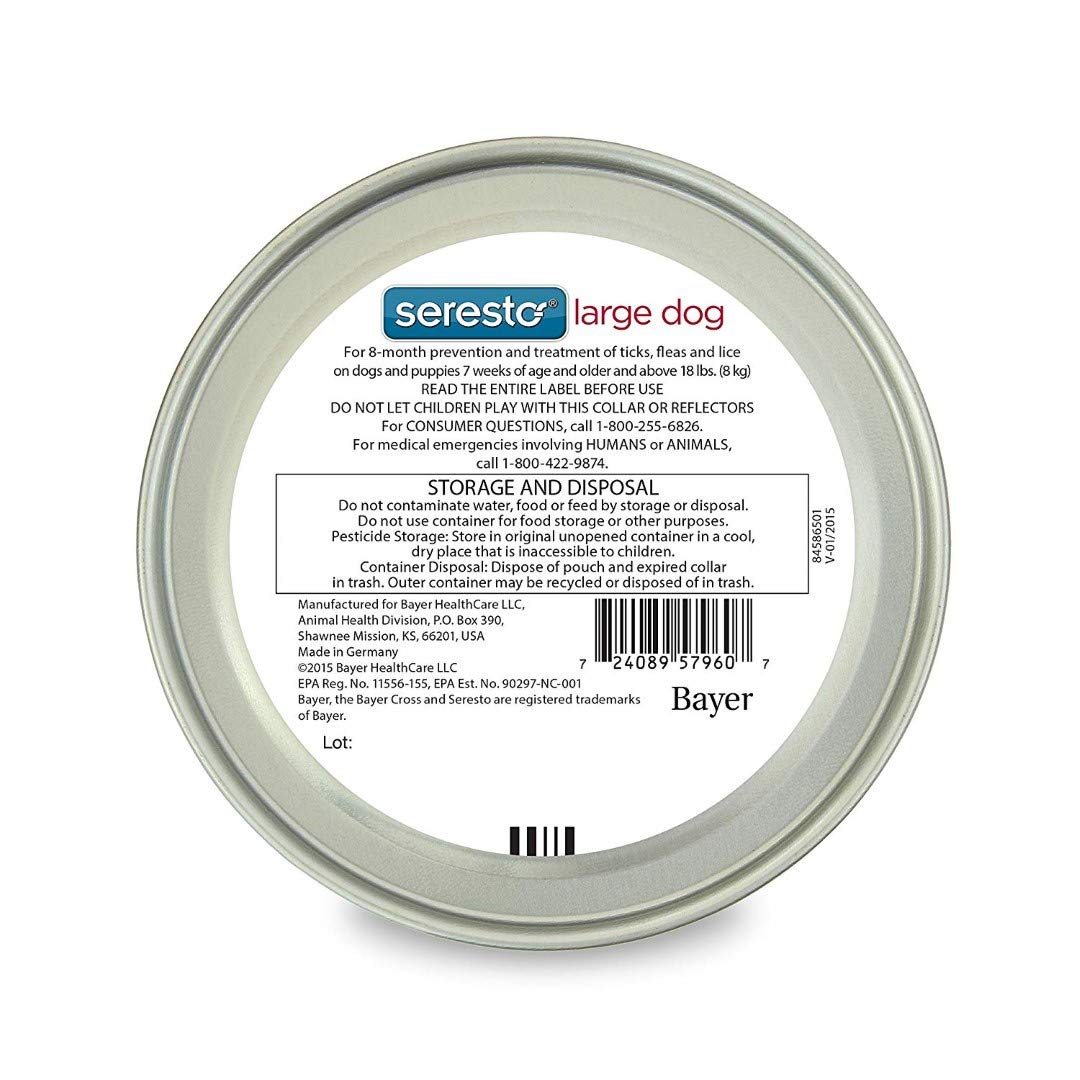 Reviews Bayer Seresto Flea and Tick Collar for Large Dog, 8 Month