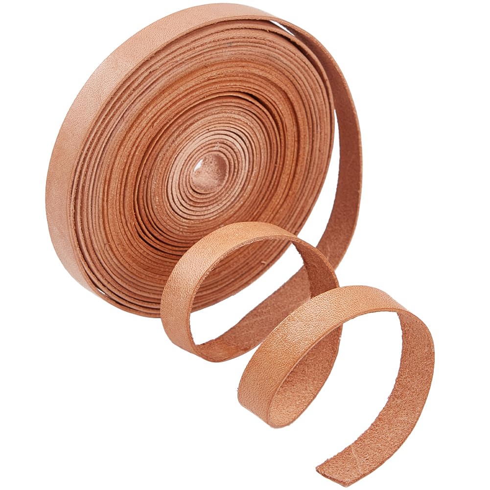 GORGECRAFT 5M Genuine Leather Strips 10mm Wide Flat Leather Cord 1mm Thick Cowhide Leather Strap Thread String Rope for Bracelets Jewelry Making Collars Guitar Belts Keychains DIY Craft, Peru