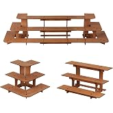 Flenpptly Retail Display Shelves - Wooden Retail Table | Counter Top Display Stand for Vendors, Craft Show, Farmers Market, Store (2 Corner + 1 Straight)
