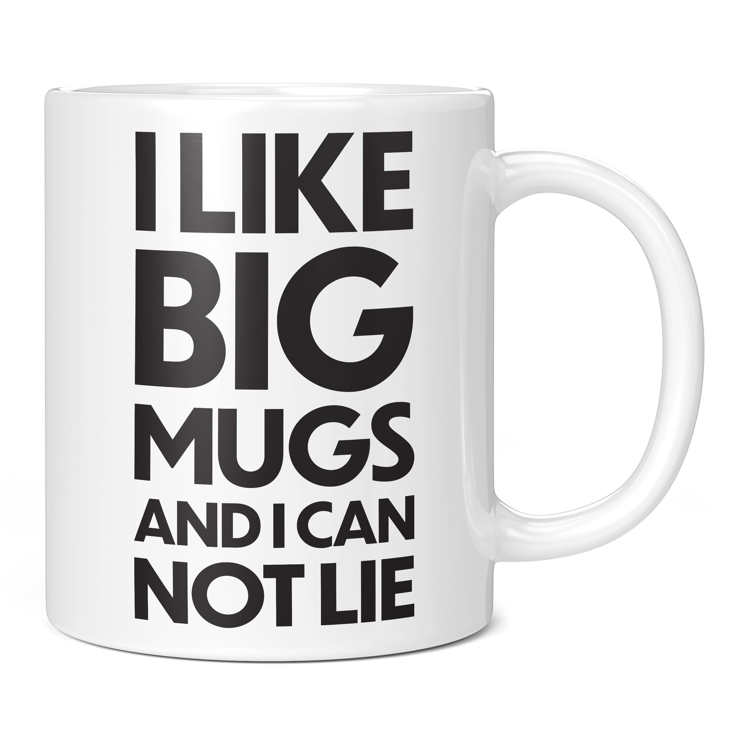 Mug Monster - I Like Big Mugs and I Cannot Lie Giant Mug, Extra Large Tea Cup - Ceramic Coffee Cup, Gift for Men or Women, Extra Large and Giant Available, 20oz White