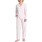 Pintage Women's Petite Pajama Set Petite Size Cotton Seersucker Pjs