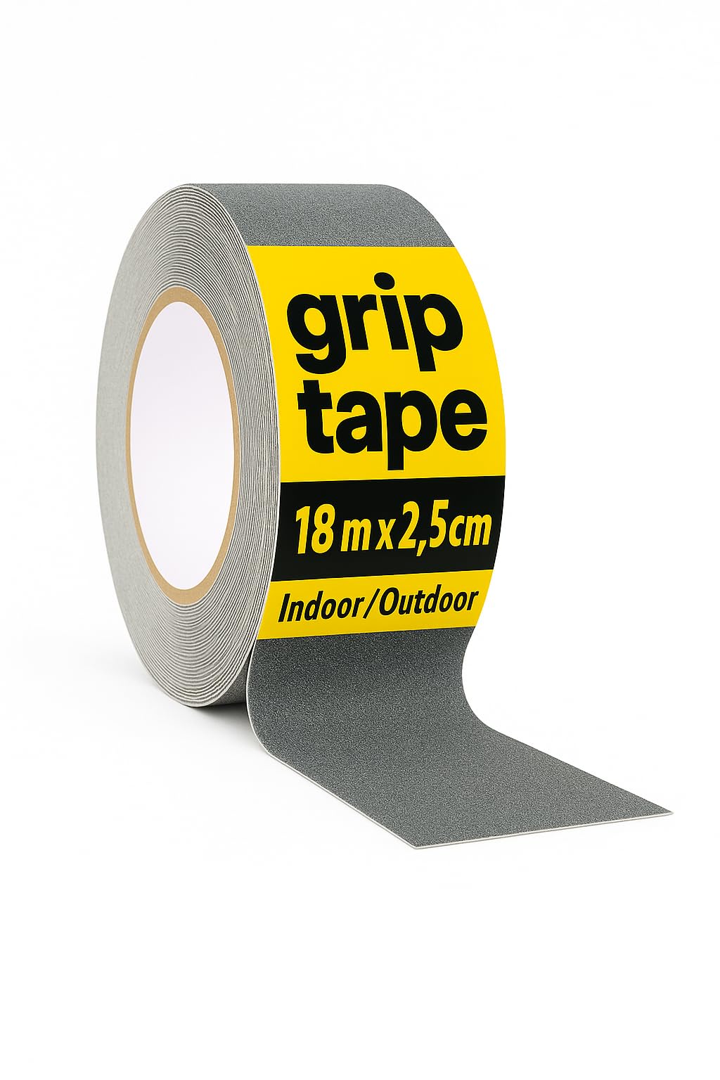 notlok Safety Work Anti Slip Grip Tape Indoor & Outdoor [18M x 2,5cm] | Hazard Tape Grey | Non-Slip Tape for Steps, Floor, Stair Treads, Skateboard | Anti Slip Strips for Decking