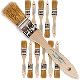 Pro Grade 1" Chip Brushes, Disposable Paint Brushes, for Touch Up, 12 Pack | Natural bristle, wood handle | DIY Pack | For Trim &amp; Detail Work | Cabinets, Furniture, Fences