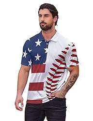 Xdceu American Flag Polo Shirts for Men Golf Polo