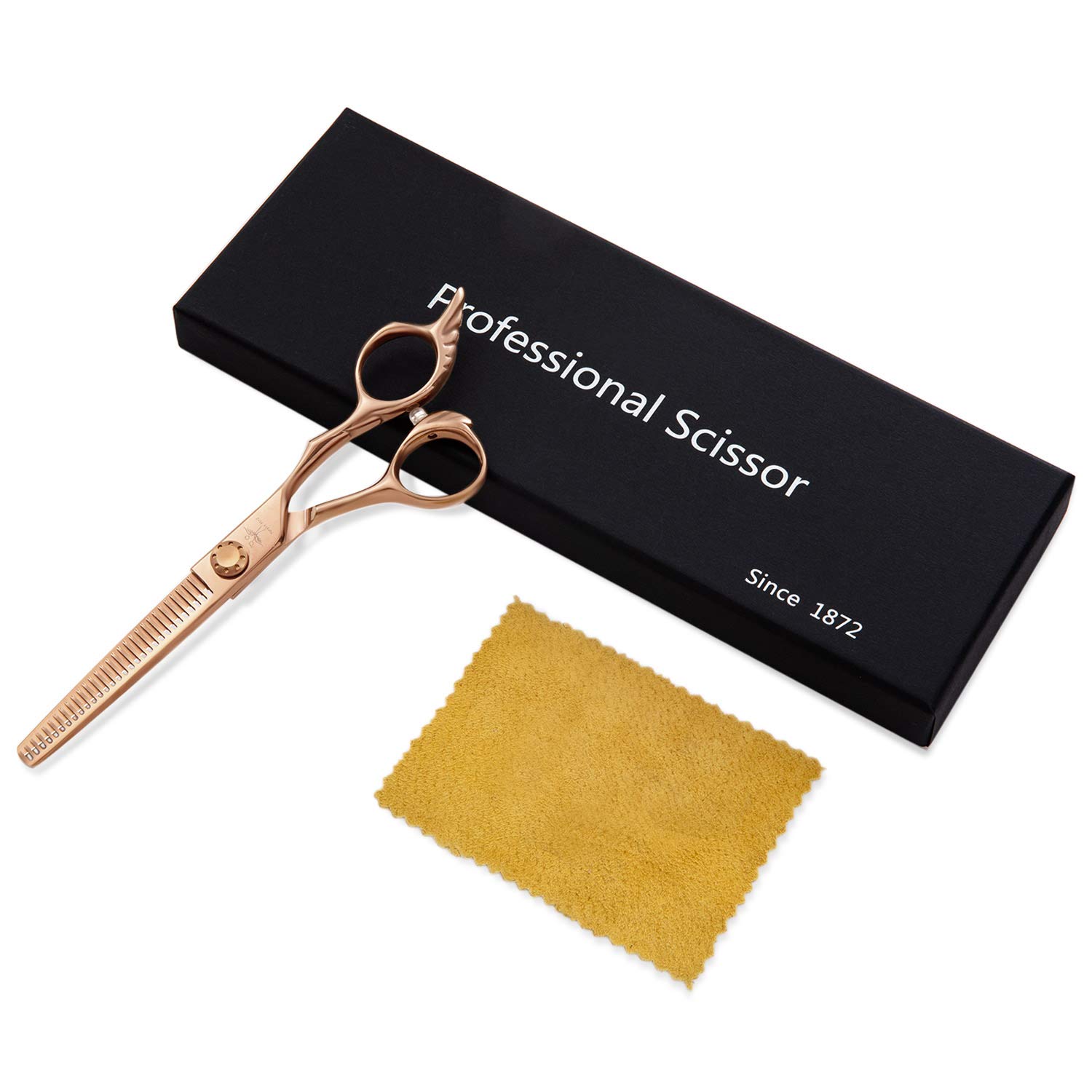 6 Inch Thinning Hair Cutting Scissors Professional Salon Barber Shears Trimming Haircut Texturizing Scissors for Man, Women, Adults Japanese Stainless Steel Wing-Shaped Engraving Handle Bronze : Beauty