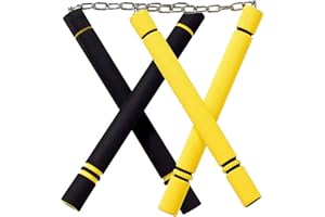 Jaswass Steel Chain Safe Foam Rubber Training Nunchakus for Kids & Beginners, Martial Arts, Bruce Lee, Ninja 2 Pcs