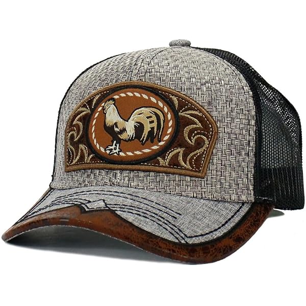 IABB Mexican Rooster Embroidery Mesh Trucker Hat – Snapback Curved Bill Cap