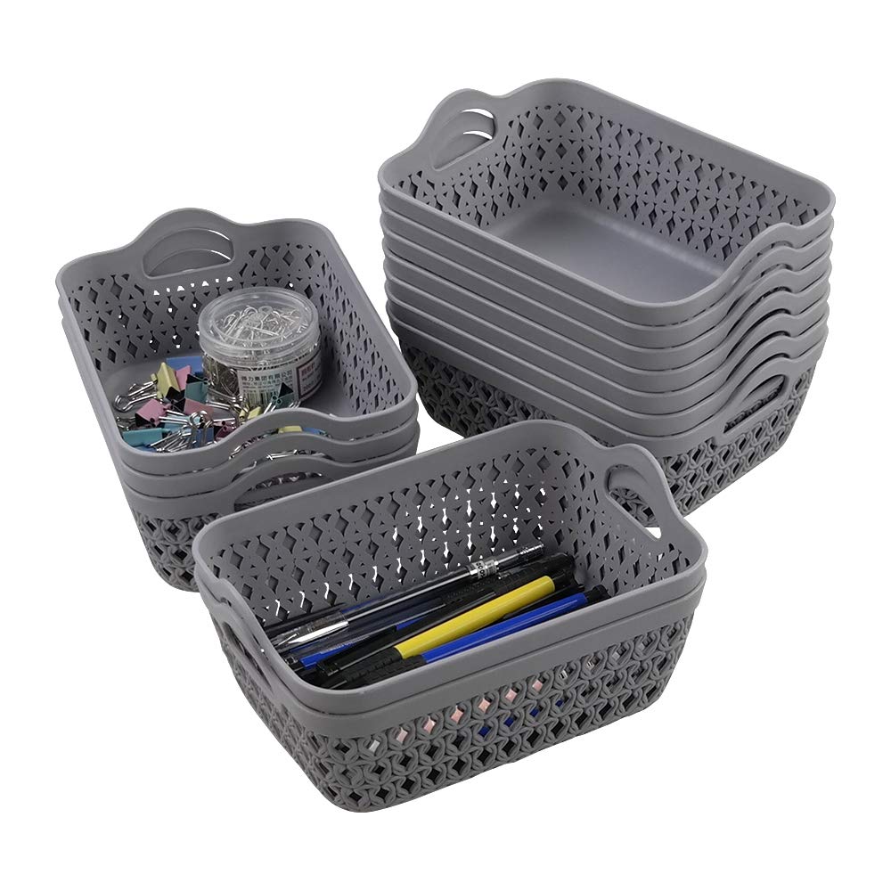 Ortodayes Small Baskets Set, Desktop Plastic Basket, 12 Pack Small Basket Tray