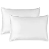 Queen Pillowcases by Pure Bamboo, Genuine 100% Organic Viscose Derived from Bamboo, Luxuriously Soft & Cooling, Double Stitching, Envelope Closure (2 Queen Pillowcases, White)