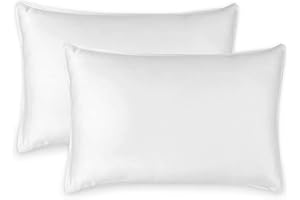 Queen Pillowcases by Pure Bamboo, Genuine 100% Organic Viscose Derived from Bamboo, Luxuriously Soft & Cooling, Double Stitching, Envelope Closure (2 Queen Pillowcases, White)