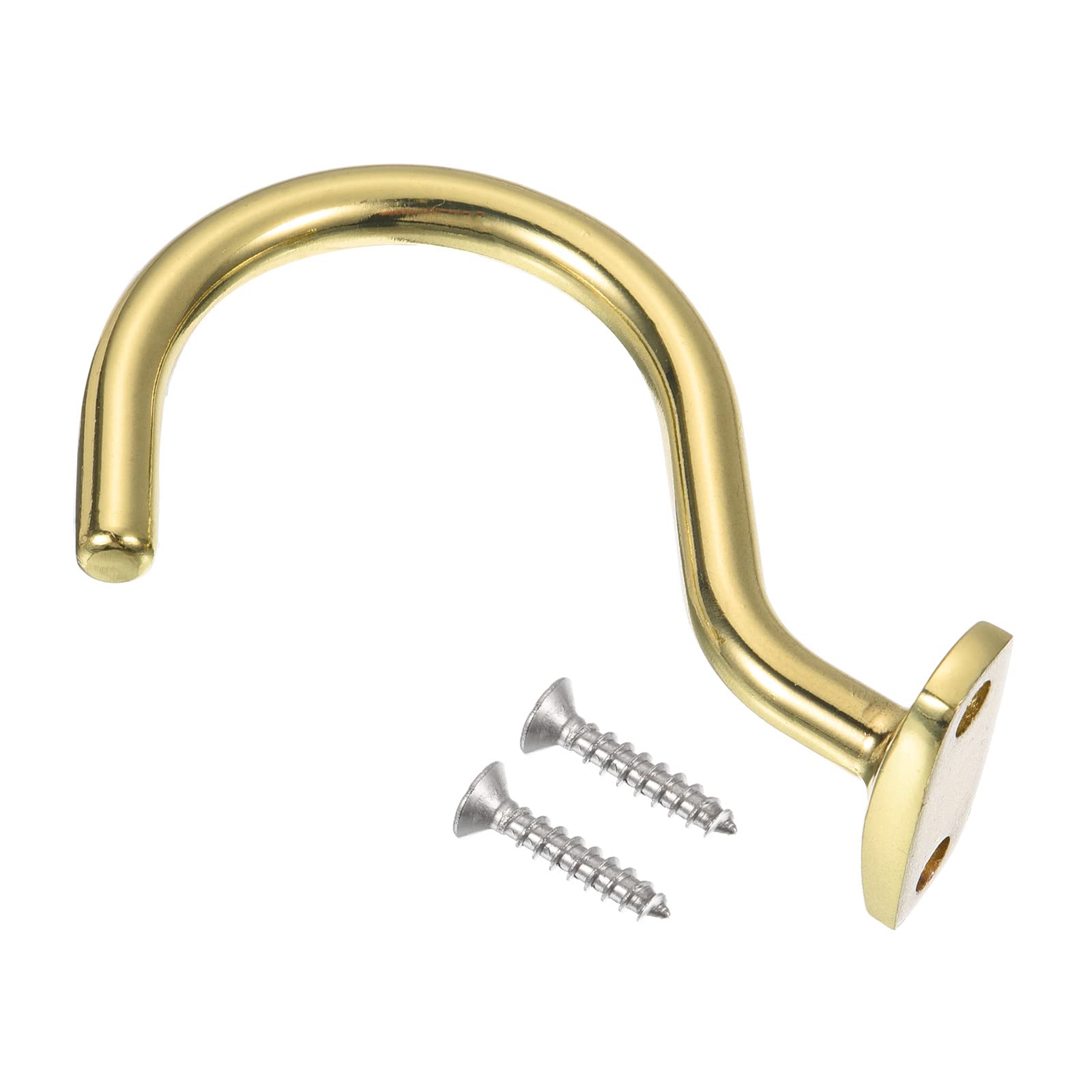 PATIKIL Bridge Stick and Ball Rack Hooks, Snooker Pool Cue Racks Bridge Stick Pool Hook with Mounting Screws for Snooker Table Accessories, Gold Tone