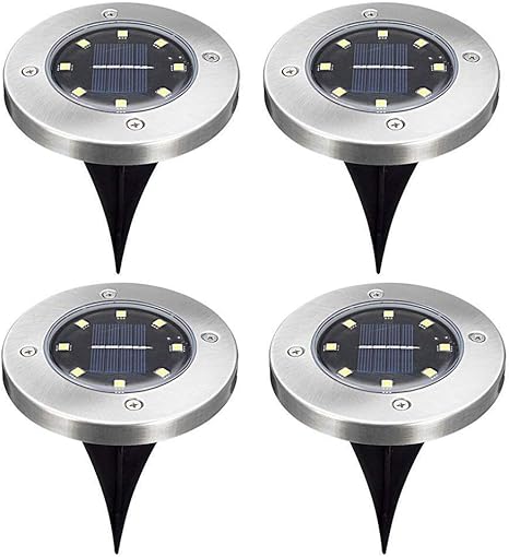 Solarleuchten Garten 4 Stuck 8led Solar Leuchte Aussen Garten Solarleuchte Wasserdichte Solar Bodenstrahler Garten Landschaftslichter Fur Rasen Weg Hof Fahrstrassen Warmweiss Lichtfarbe Amazon De Beleuchtung