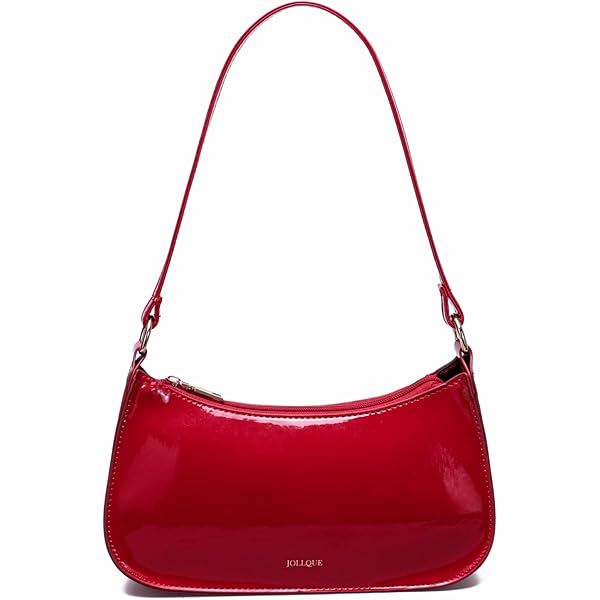 JOLILUNA Women's Burgundy Bag PU Leather Clasp Zipper Shoulder Bag