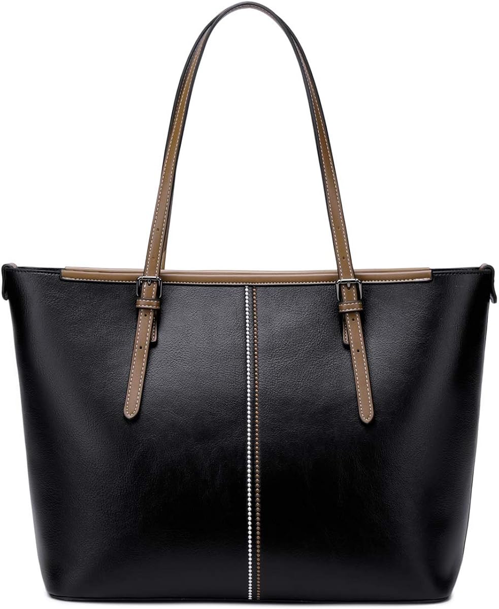 lady leather laptop tote bag office handbag women fashion briefcase 15.6-inch computer work bag