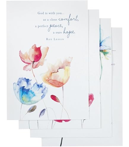 DaySpring Trauerkarten-Set 'With Heartfelt Sympathy' - 12 Karten + Umschläge, 4 Designs, KJV-Bibelverse