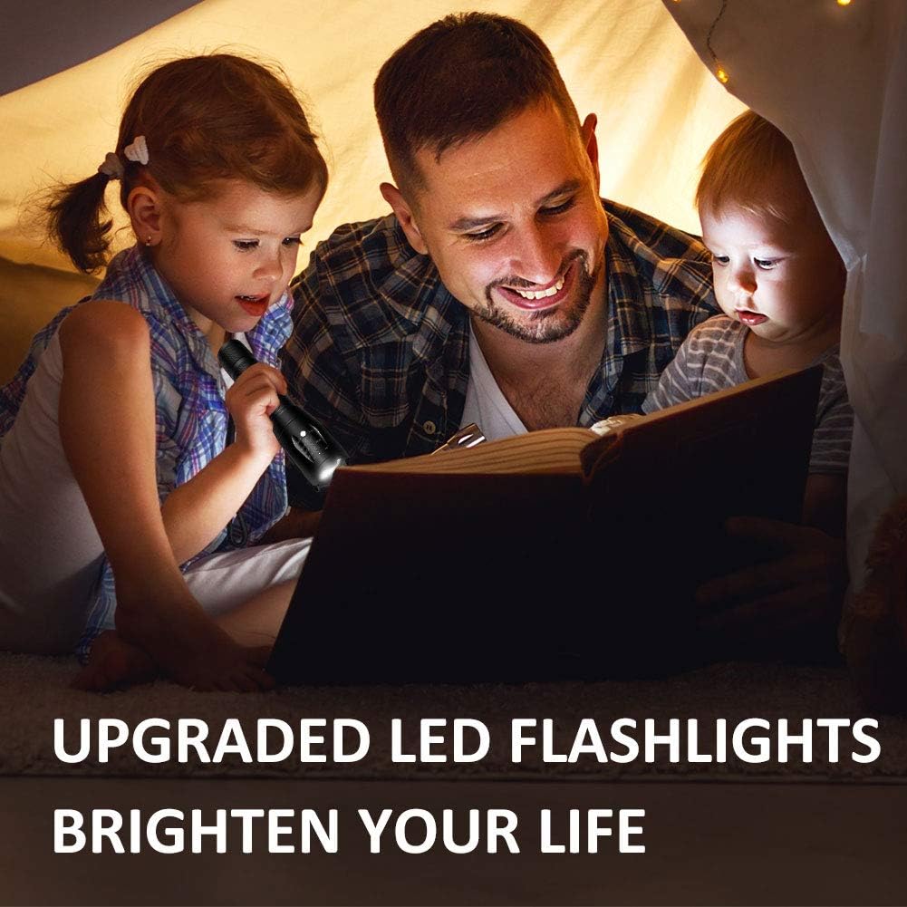 HARMONIC LED Tactical Flashlight, Super Bright Flashlights with 5 Modes, Zoomable, IP65 Water Resistant Handheld Light Powerful Camping Outdoor Emergency Everyday Flashlights (2 Pack) - - 