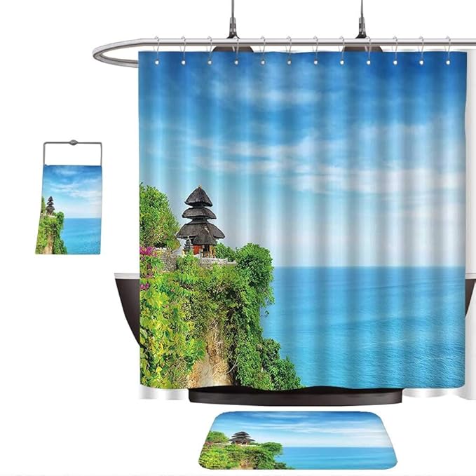 Qinyan Home Decorate The Bathroom Balinese Decor Uluwatu Temple Bali Indonesia Seacoast Cliff Horizon Summer Seascape Nature Picture Blue Green Prints Decorate The Bathroom Ten Sizes Select Amazon Co Uk Kitchen Home