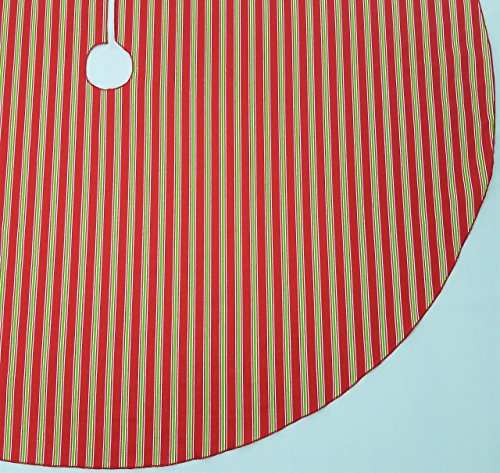 Christmas Stripe 53" Tree Skirt - Red Green White, Made in the USA