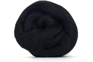REVOLUTION FIBERS Merino Wool Combed Top | 1 lb Premium Wool Roving | 22 Micron, Best Merino Wool for Spinning, Tapestry, Needle Felting, Big Yarn Roving and Wall Hangings (Raven Black)