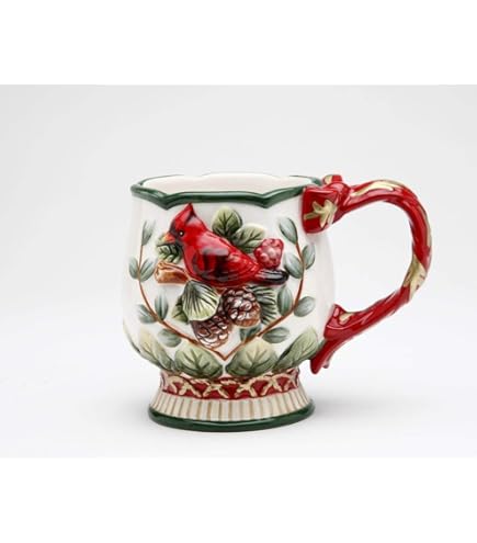 Vintage Lefton China Cardinal Coffee Tea Mug #1303, Hand Painted