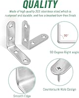 JatilEr 10 Pcs Angle Brackets 30x30mm 90 Degree Stainless Steel with 20 Screws view 3