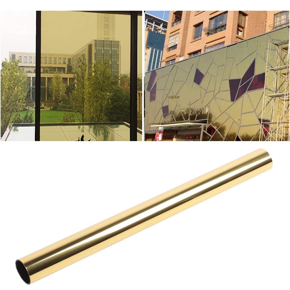 Window Film, 0.5x3 Meters One Way Sun Film Heat Insulation Window Film for Home Gold Color