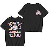 Sulayesh Magic Kingdom Shirts for Girls Kids Cute Magical Castle Graphic Tees Holiday Vacation Trip Tshirt Short Sleeve Tops