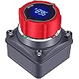 GOGONFLY Battery Disconnect Switch with Voltage Display, DC 5-60V Power Master Switch for Marine, Boat, Car, Truck, Camper, RV, Trailer (On/Off)
