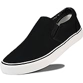 Men's Sneakers Classic Low Top Slip On Shoes Wide Canvas Skate Loafers Sneakers with Soft Insole Causal Dress Shoes for Men Comfortable Walking Shoes Slip on Sneakers for Men