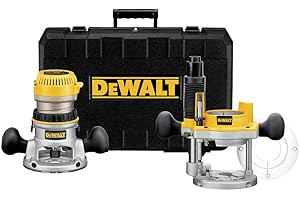 DEWALT Router Fixed/Plunge Base Kit, Variable Speed, 12-Amp, 2-1/4-HP (DW618PK)