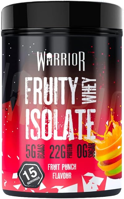 Warrior Clear Whey Isolate Fruity Whey 21g 375g Lean Muscle 15 Servings