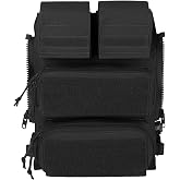 KRYDEX Tactical Modular Zip On Backpack for Vest JPC2.0 CPC AVS Zipper Molle Back Panel (BK)