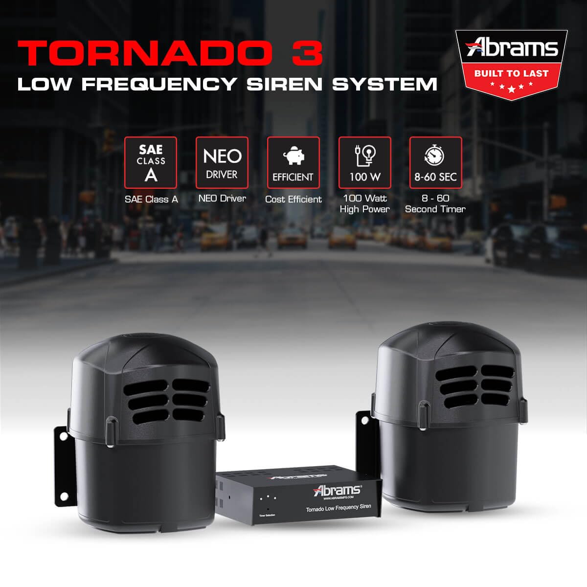 Abrams MFG Kompakter 100 Watt Siren Lautsprecher, Hohe Leistung, Kompatibel Mit Jeder 100 Watt Sirene, Ultradünnes Niedriges Profil, 2,34 Kg - View #5