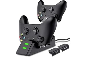 ELISWEEN Controller Charger Station for Xbox one, Charging Station for Xbox one Controller Battery Pack, 2 x 1200 Rechargeable Battery Pack Compatible with Xbox Series X|S/Xbox One/Xbox One S/X/Elite