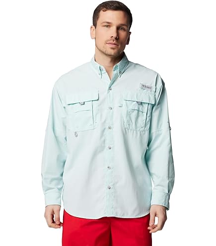 Camisa Navideña Camisa De Manga Larga PFG Bahama II Para Hombre Columbia M Camisa Roja