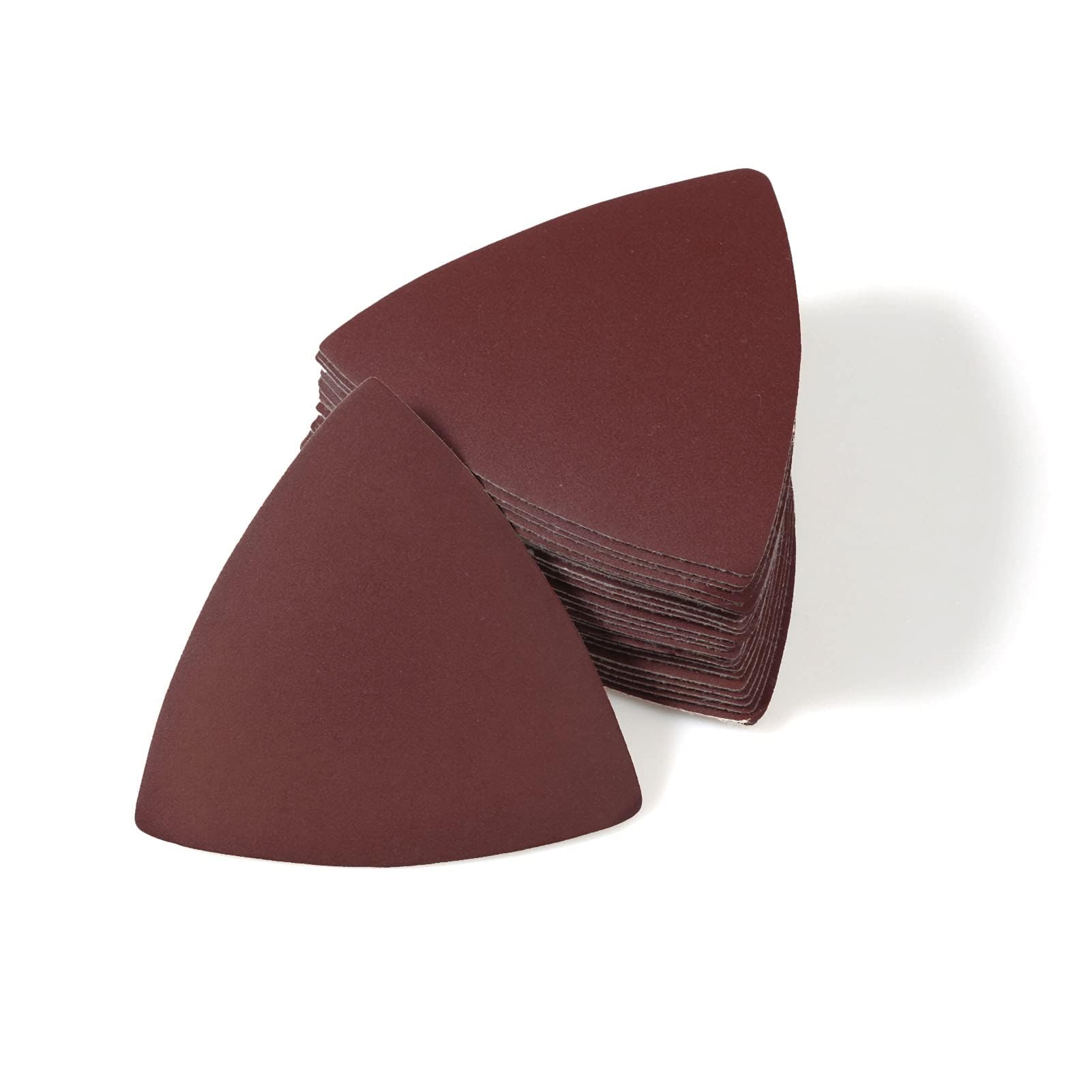 LEONTOOL 30 Pcs 3-1/8 Inch (80mm) Triangular Hook & Loop Oscillating Multitool Sanding Pads Triangle Sanding Pads 800 Grit No Hole Triangle Sandpaper Detail Sander Sandpaper for Wood Metal Polishing