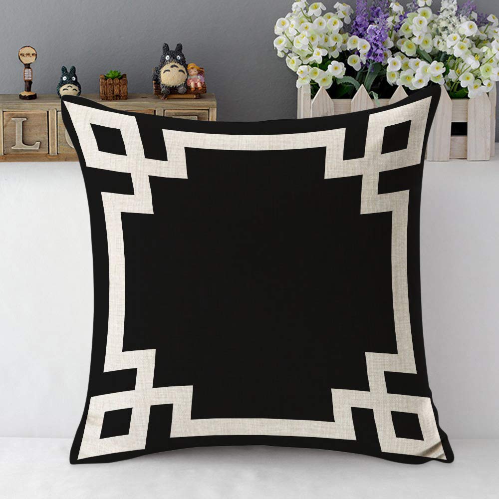 Mugod Greek Key Border Pillow Cases Cute Bold Chic Geometric Stripes