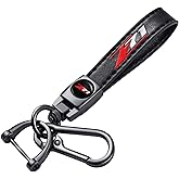 TACOMA Genuine Leather Car Keychain for Key Chain for Men and Women Family Present Key Ring Accessories(Black)